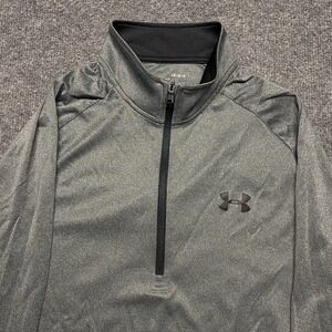 Under Armour Grey Quarter Zip Heat Gear Long Sleeve *Fits Med*   READ